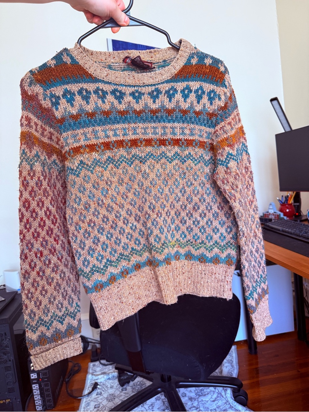 VTG New Traditions wool blend pattern sweater / small